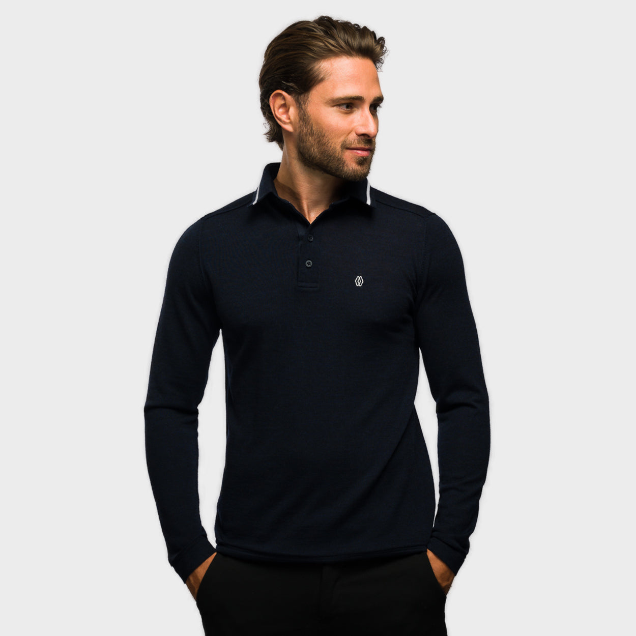 The Polo Longsleeve Merino Stripes