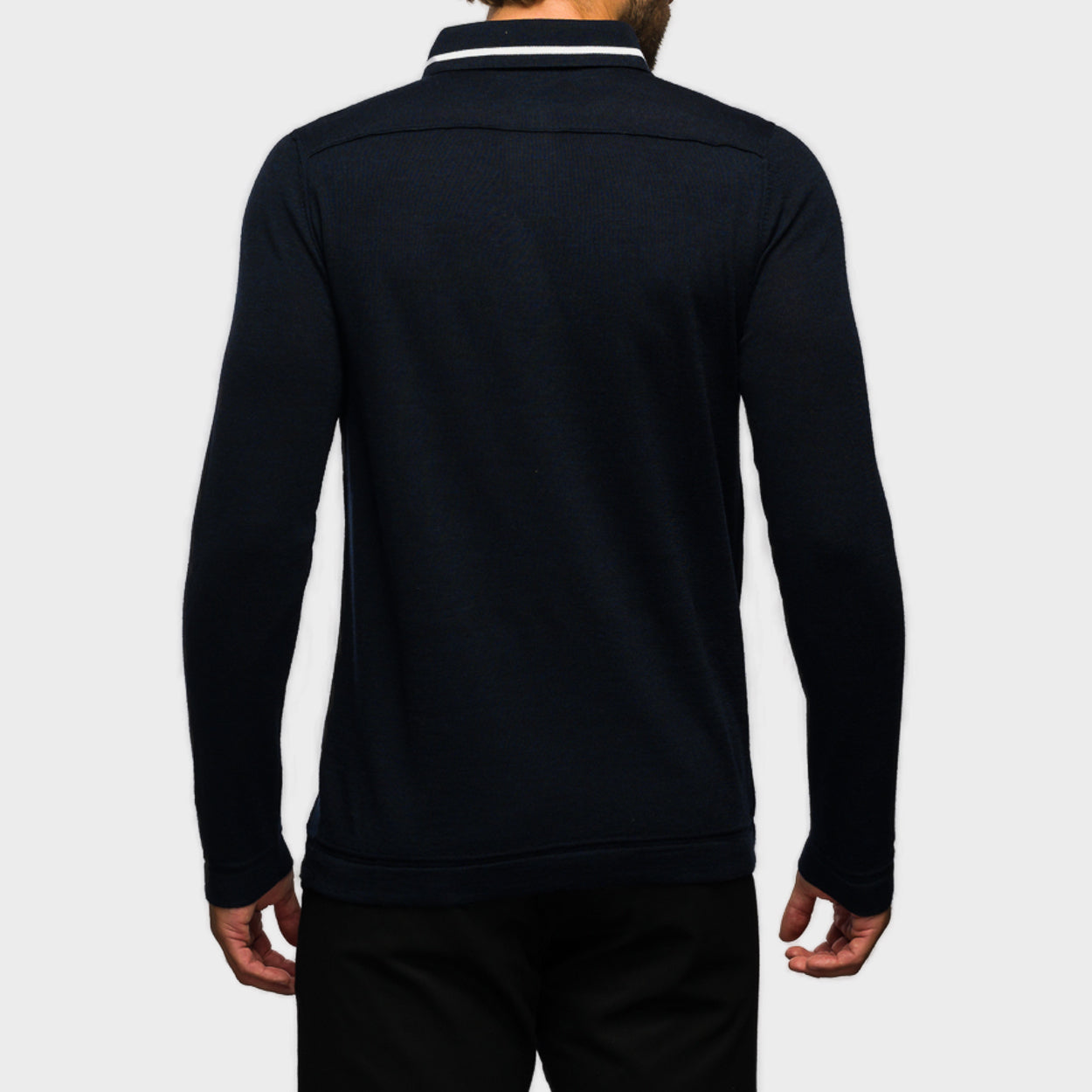 The Polo Longsleeve Merino Stripes